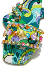 Load image into Gallery viewer, Luxe Paradise Embellished Slip On Sandals - Green