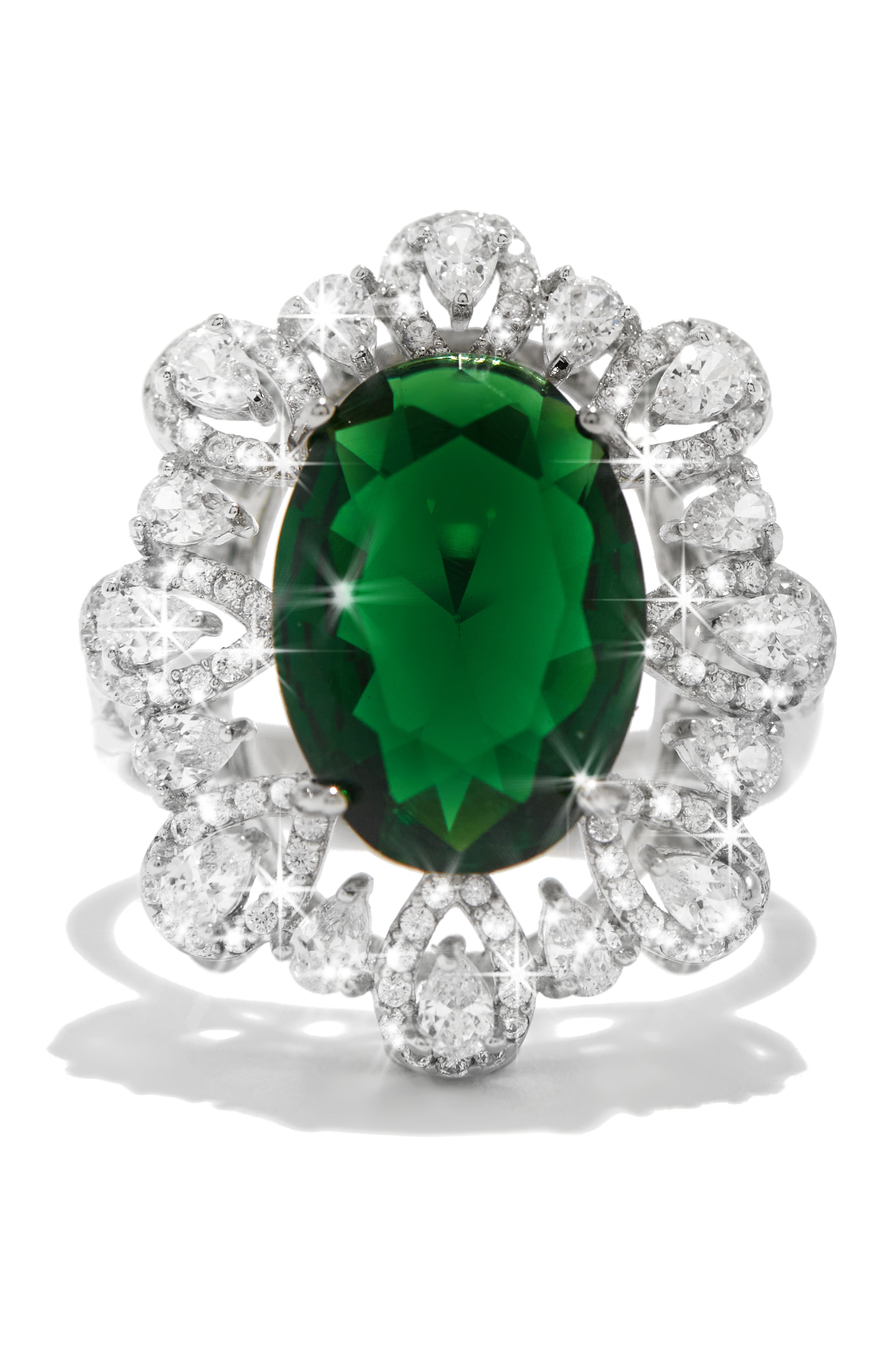 Shop Dare to Shine Embellished Ring Green MISS LOLA