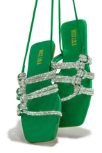 Load image into Gallery viewer, Ibiza Nights Embellished Lace Up Sandals - Green