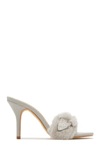Load image into Gallery viewer, Cold Heart Faux Fur Strap High Heel Mules - Black