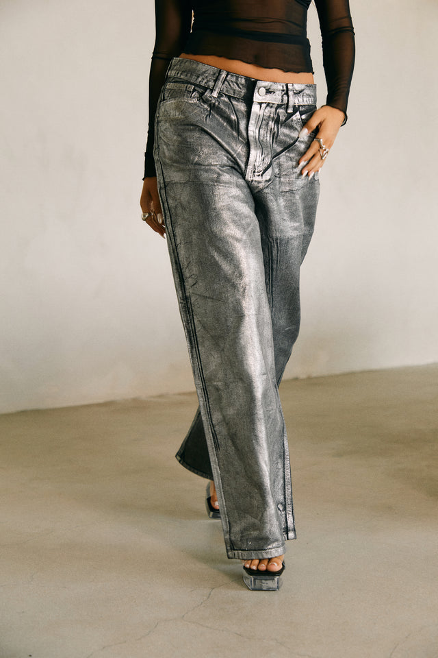 Load image into Gallery viewer, Metallic Silver Pant