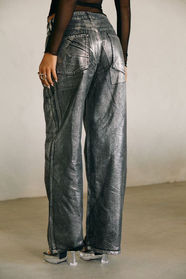 Load image into Gallery viewer, Silver High Waist Pant