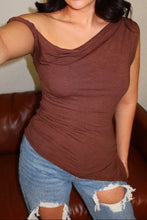 Load image into Gallery viewer, Haley Off The Shoulder Asymmetric Top - Brown