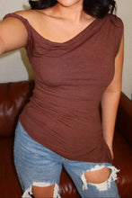Load image into Gallery viewer, Haley Off The Shoulder Asymmetric Top - Brown