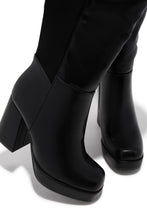 Load image into Gallery viewer, Harley Wide Fit Platform Block Heel Boots - Black