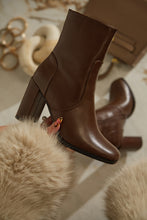 Load image into Gallery viewer, Harlow Block Heel Ankle Boot - Brown