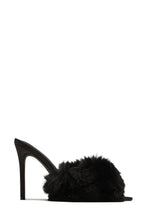 Load image into Gallery viewer, Cherie Faux Fur High Heel Mules - Black