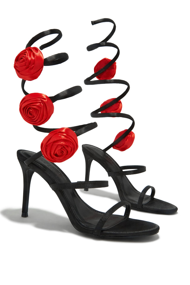 Load image into Gallery viewer, Raisa Around The Ankle Coil Heels - Black Red