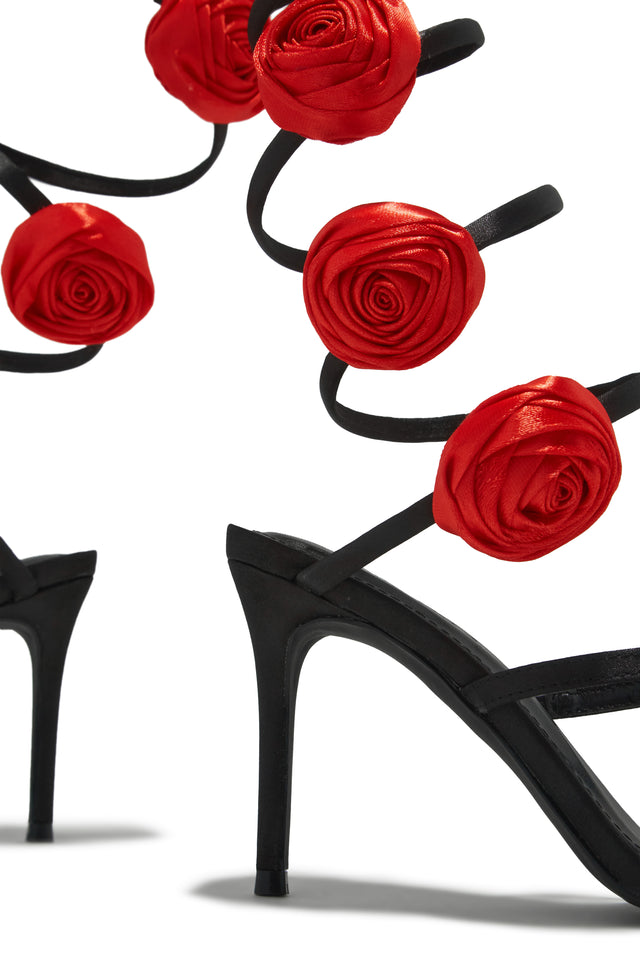 Load image into Gallery viewer, Raisa Around The Ankle Coil Heels - Black Red