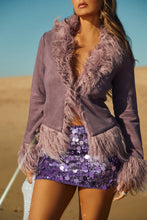 Load image into Gallery viewer, Purple Coat with Mini Skirt