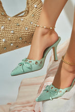 Load image into Gallery viewer, Jasmyn Mid Heel Mule Pumps - Sage