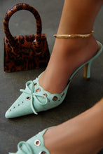 Load image into Gallery viewer, Jasmyn Mid Heel Mule Pumps - Sage