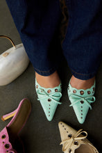 Load image into Gallery viewer, Jasmyn Mid Heel Mule Pumps - Sage