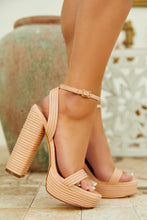 Load image into Gallery viewer, Jazzlyn Platform Block Heels - Nude