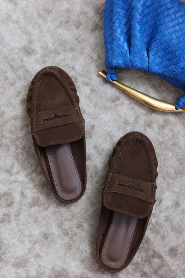 Load image into Gallery viewer, Julia Slip On Loafer Flats - Brown