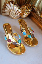Load image into Gallery viewer, Kalani Mid Heel Mules - Gold