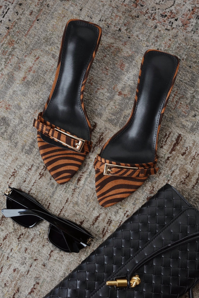 Load image into Gallery viewer, Karyn Mid Heel Mules - Tiger