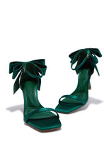 Load image into Gallery viewer, Kelli Single Sole Bow Heels - Emerald