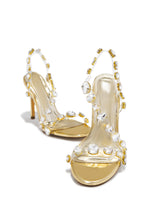 Load image into Gallery viewer, Kiah Embellished Slingback Heels - Gold