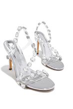 Load image into Gallery viewer, Kiah Embellished Slingback Heels - Silver