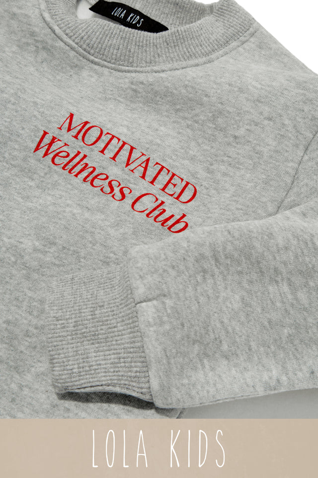 Load image into Gallery viewer, Kids Motivated Wellness Club Kids Exclusive Crewneck - Grey