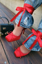Load image into Gallery viewer, Klara Ballet Lace Up Heels - Red
