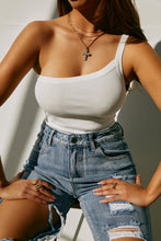 Load image into Gallery viewer, Koryn One Shoulder Knit Bodysuit - White