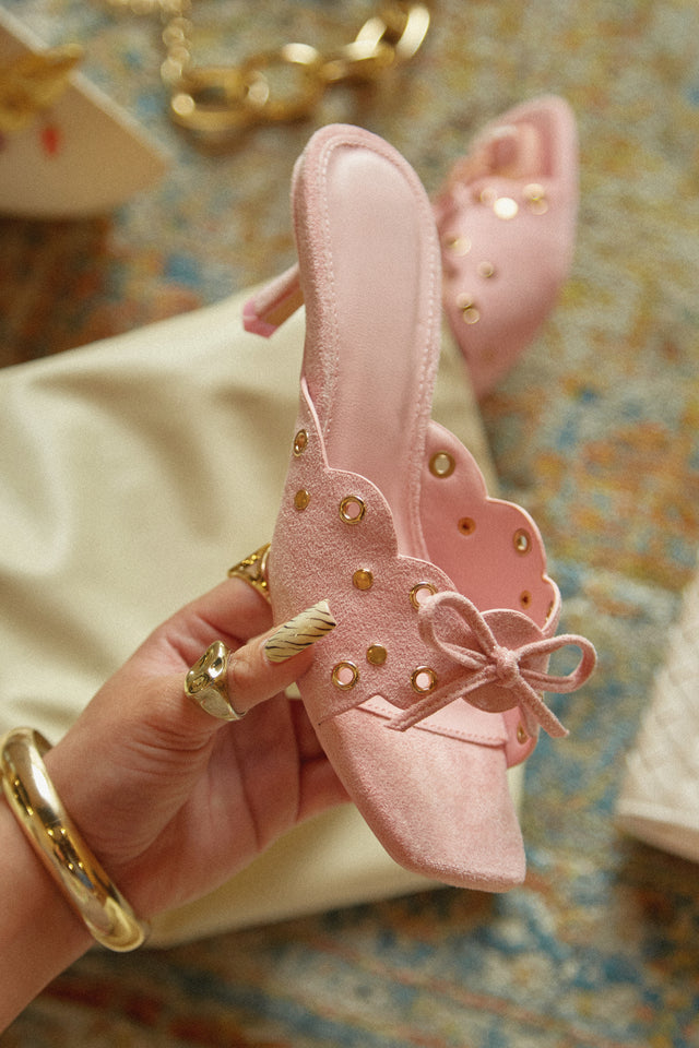 Load image into Gallery viewer, Lani Mid Heel Mules - Pink