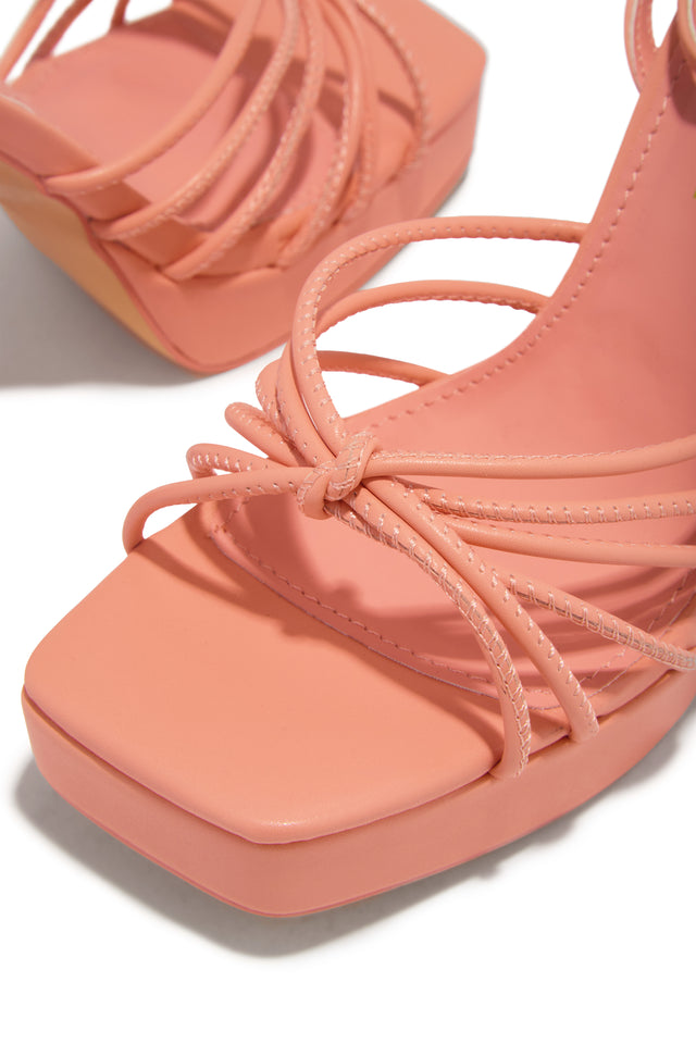 Load image into Gallery viewer, Lelia Platform Block Heels - Coral