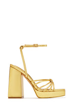 Load image into Gallery viewer, Lelia Platform Block Heels - Gold