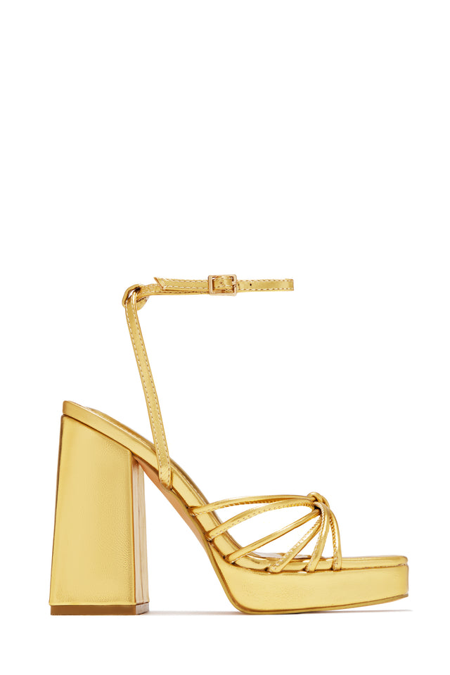 Load image into Gallery viewer, Lelia Platform Block Heels - Gold