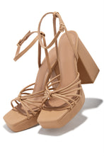 Load image into Gallery viewer, Lelia Platform Block Heels - Nude