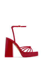 Load image into Gallery viewer, Lelia Platform Block Heels - Red