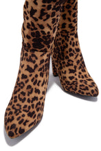Load image into Gallery viewer, Fine Time Block Heel Knee High Boots - Leopard