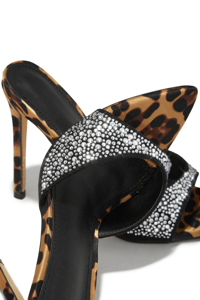Load image into Gallery viewer, Halle Embellished High Heel Mules - Leopard