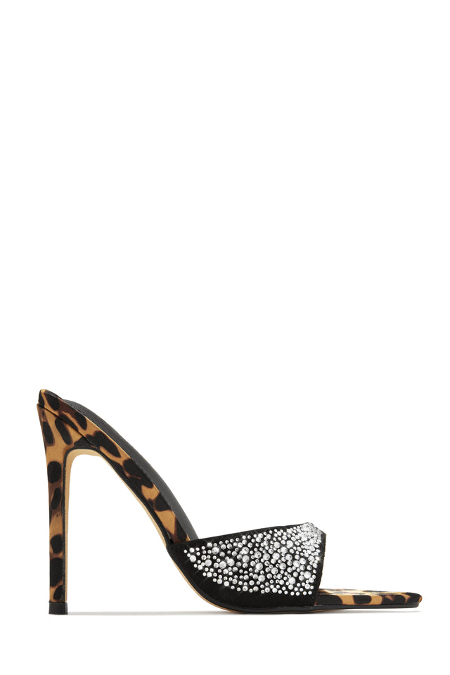 Load image into Gallery viewer, Halle Embellished High Heel Mules - Leopard