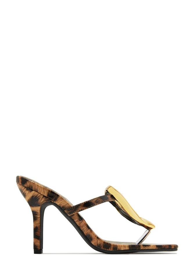 Load image into Gallery viewer, Adonna Thong Strap Mule Heels - Leopard