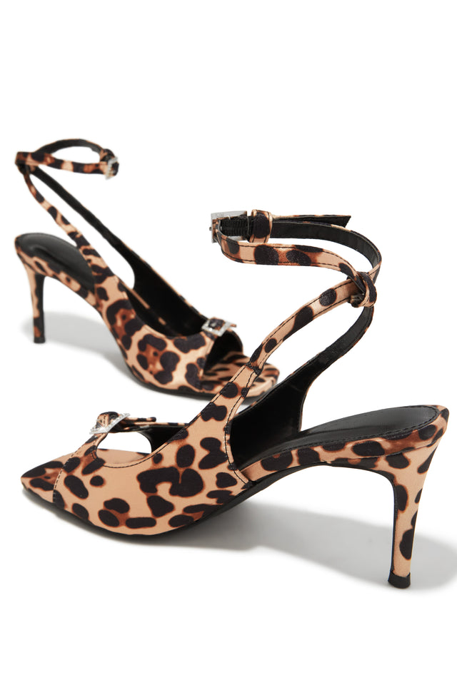 Load image into Gallery viewer, Ella Peep Toe Single Sole Heels - Leopard