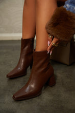 Load image into Gallery viewer, Lorette Block Heel Ankle Boots - Brown