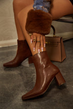 Load image into Gallery viewer, Lorette Block Heel Ankle Boots - Brown