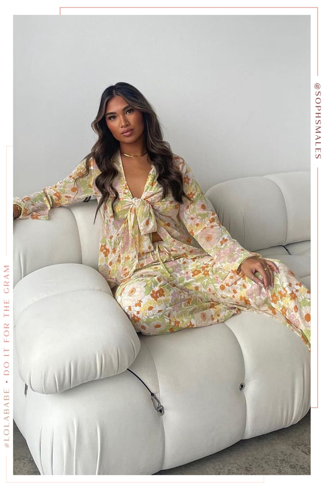 Load image into Gallery viewer, Orange and Green Floral Set