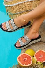 Load image into Gallery viewer, Maldives Island Embellished Platform Slip On Sandals - Black