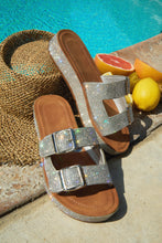 Load image into Gallery viewer, Maldives Island Embellished Platform Slip On Sandals - Silver