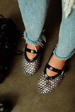 Load image into Gallery viewer, Marlie Embellished Mesh Flats - Black