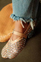 Load image into Gallery viewer, Marlie Embellished Mesh Flats - Nude