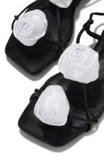 Load image into Gallery viewer, Forever Rose Floral Sandals - Black White