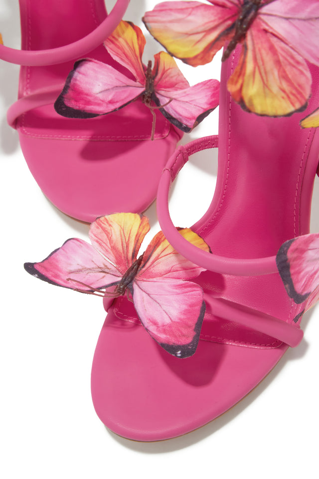 Load image into Gallery viewer, Butterfly Kisses Around The Ankle Coil Heels - Pink