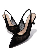 Load image into Gallery viewer, Daphne Slingback Mid Heel Pumps - Black