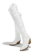 Load image into Gallery viewer, Nights In Nashville Embellished Cowgirl Boots - White
