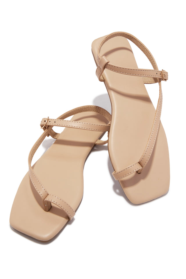 Load image into Gallery viewer, Monet Flat Strappy Sandals - Nude